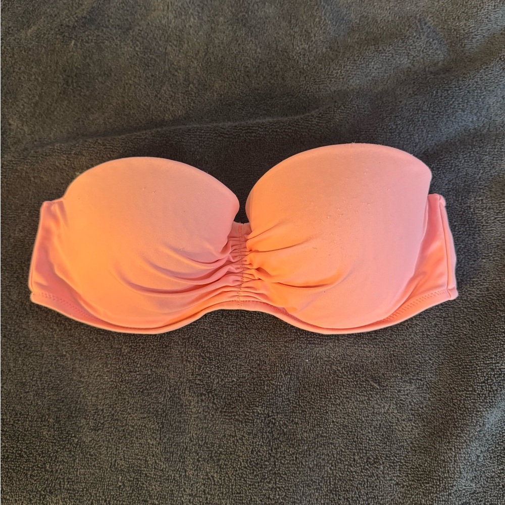 Peach Strapless Bandeau Swimwear